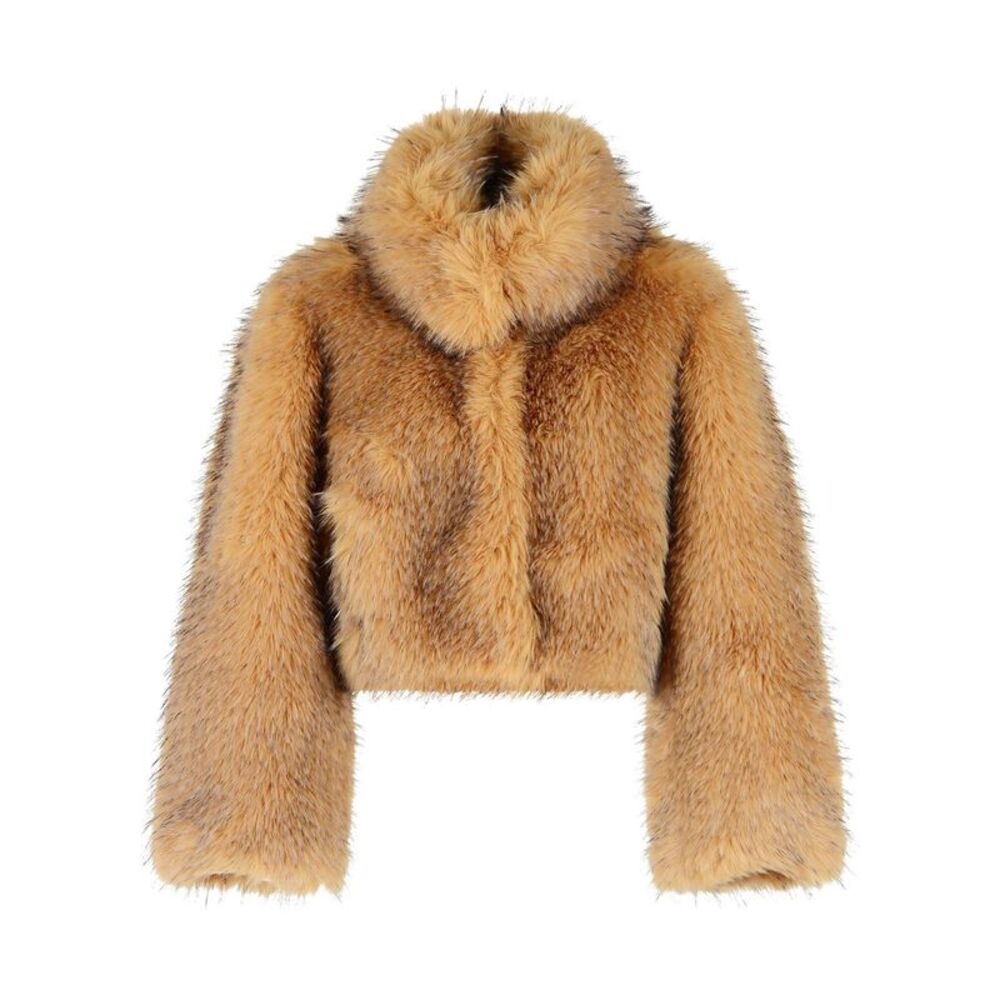 Rotate Beige Faux Fur Jacket Women
